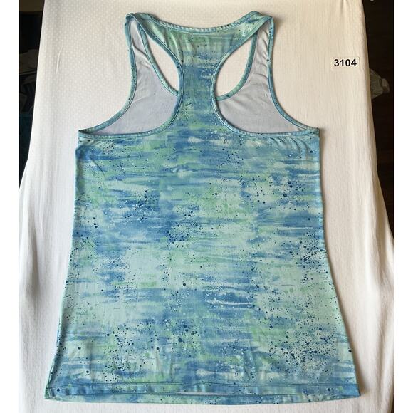 Reebok Women Tank Top M Blue Geometric Activewear Scoop Neck Pullover Light - Picture 7 of 7